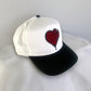 Crooked Hearted Stripes Snapback Cap (Black/Red White)