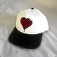 Crooked Hearted Stripes Snapback Cap (Black/Red White)